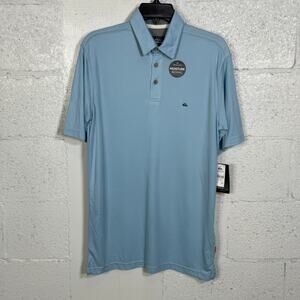 Quiksilver Waterman Men's Waterpolo Quick Dry Polo Shirt Dream Blue Small $70